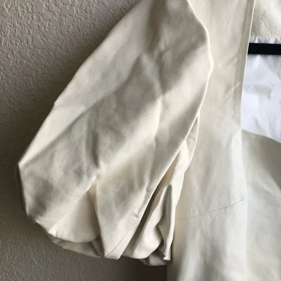 Frame Nina Puff Sleeve Leather Mini Dress (Size Medium) NWT - Picture 8 of 15